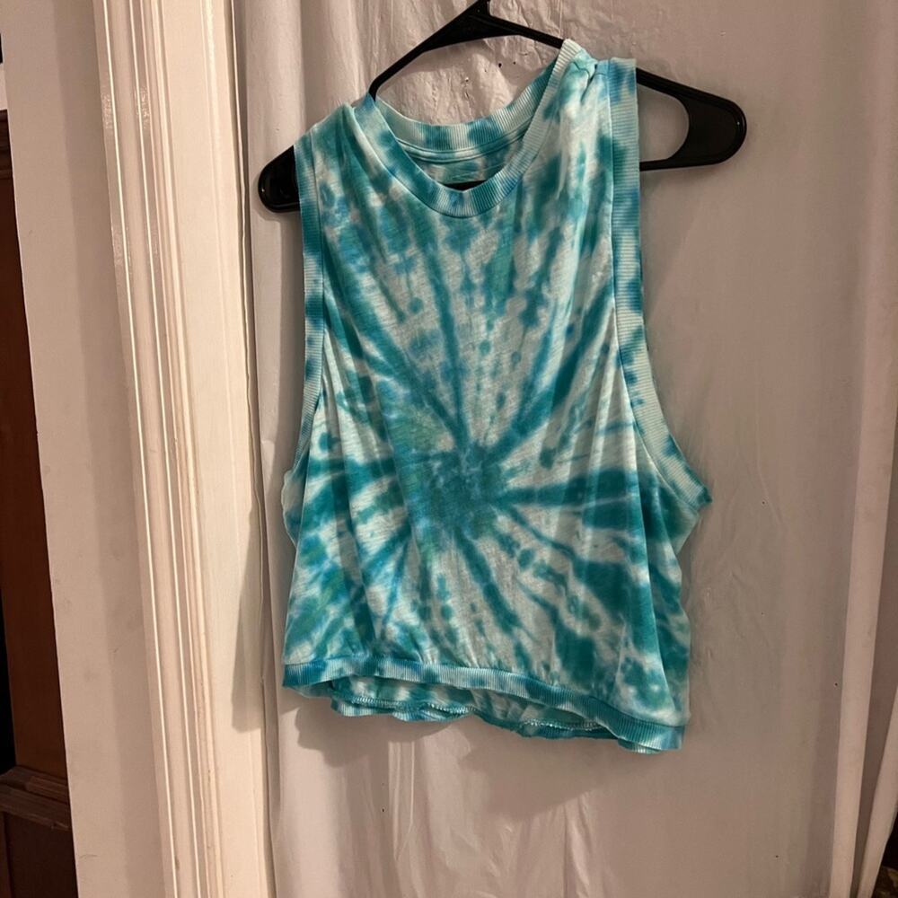 Free people movement teal tie dye tank size xs activewear performance